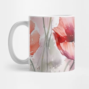 Watercolor flowers poppies Mug